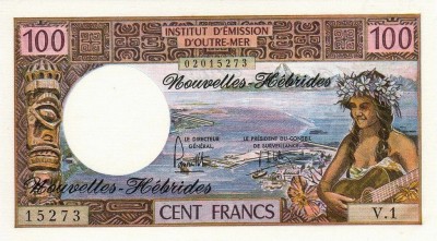 100 франков, Новые Гебриды, 1975 г..jpg